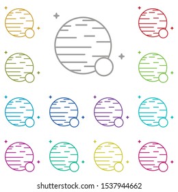 Planets, space multi color icon. Simple thin line, outline vector of space icons for ui and ux, website or mobile application