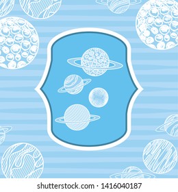 Planets in the space over striped background