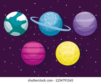 planets space universe icon