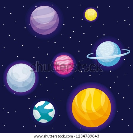 planets space universe icon