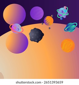 Planets in space. Planets in the universe. Vector illustration.
