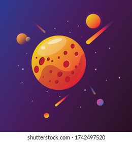 planets in space, vector illustration
