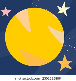 planets and star, space  modern flat vector background 