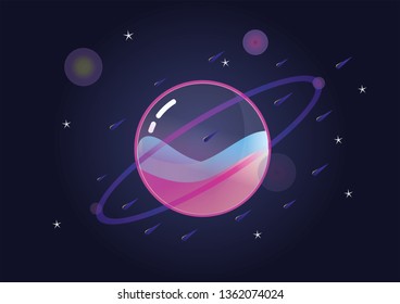 planets and stars with outer space backgrounds, designs, banners, vector Illustration artwork – Vector