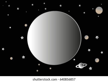 Planets and stars in space