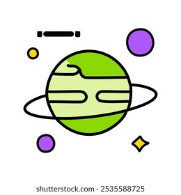 Planets vector icon, filled outline sign, linear colorful symbol.