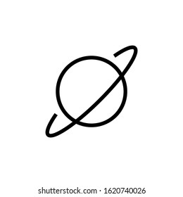 Planets vector icon, Flat vector planets icon symbol  in outline, lineart style on white background