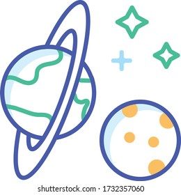Planets vector icon style illustration. Space symbol EPS 10.