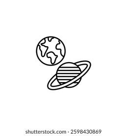 Planets vector line icon icons design