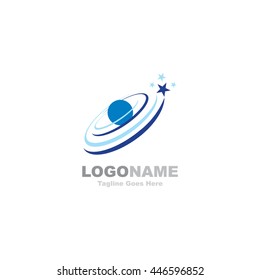 Planets - vector logo concept. Abstract planets illustration. Galaxy sign. Vector logo template. Design element.