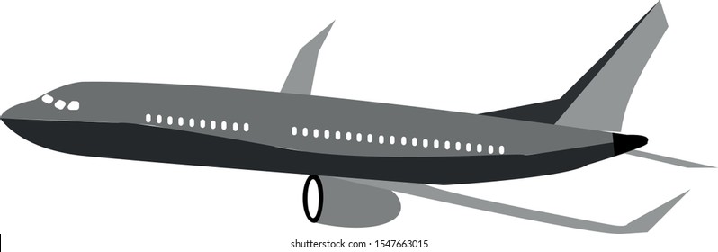 Plane,vektor,grey and black,sinle illustration, icon