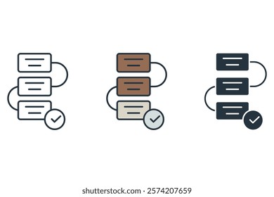 planification flat icons  symbol line elements for infographic web