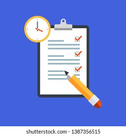 Planing concept. To-do list and pencil. Time management, schedule, personal study plan creation, learning time planning and scheduling