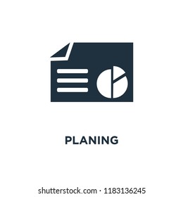 Planing icon. Black filled vector illustration. Planing symbol on white background. Can be used in web and mobile.