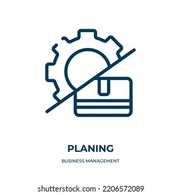 Planing icon. Linear vector illustration from business management collection. Outline planing icon vector. Thin line symbol for use on web and mobile apps, logo, print media.