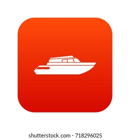 Planing powerboat icon digital red for any design isolated on white vector illustration