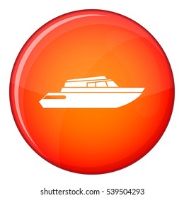 Planing powerboat icon in red circle isolated on white background vector illustration
