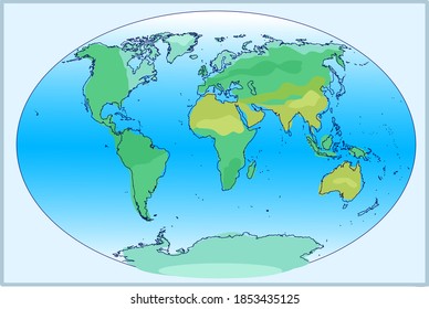 Planisphere of the world. Vector illustration.