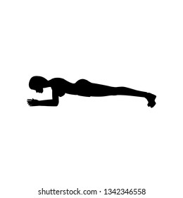 Plank exercise workout silhouette
