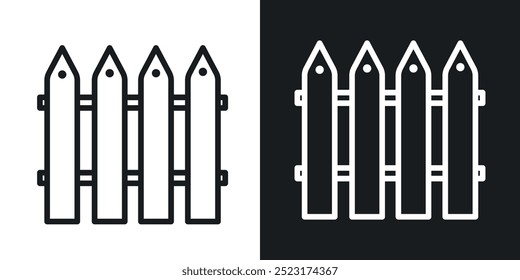 Plank Fence icon in black and white strokes