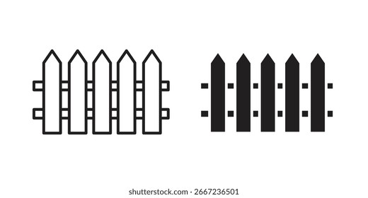 Plank fence icon elements. doodle graphics icons.