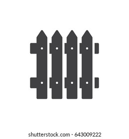 Plank fence icon vector, filled flat sign, solid pictogram isolated on white. Symbol, logo illustration. Pixel perfect