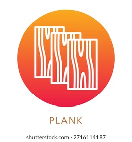 Plank Gradient Fill Icon, Mini Illustration Relate To Carpentry, Wood Industry. Use For Modern Concept, Ui, Ux Web And App Development.