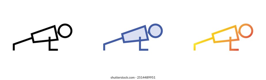 plank icon. Linear, Blue Fill and Gradient Style Design Isolated On White Background