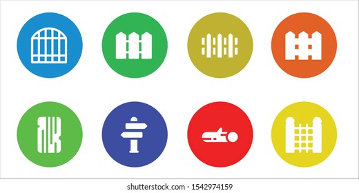 plank icon set. 8 filled plank icons.  Collection Of - Gate, Wood, Fence, Sign Post icons