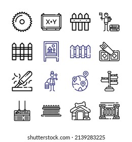 plank Icon Set with line icons. Modern Thin Line Style. Suitable for Web and Mobile Icon. Vector illustration EPS 10.