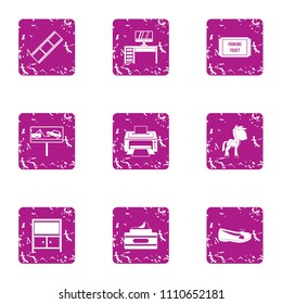 Plank icons set. Grunge set of 9 plank vector icons for web isolated on white background