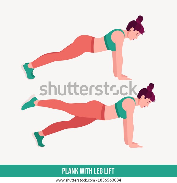 Plank Leg Lift Exercise Woman Workout Stock Vector Royalty Free 1856563084 Shutterstock 5298