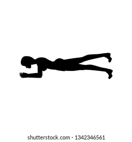 Plank Leg Lift Exercise Workout Silhouette