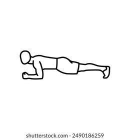 Plank line icon. Vector isolated element. Editable stroke.