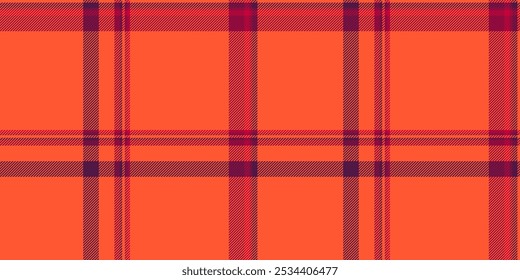 Plank plaid fabric texture, outside check pattern vector. Periodic textile seamless background tartan in red and pink colors palette.