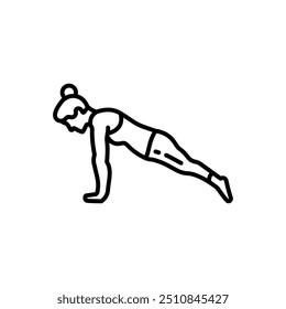 Ícone de contorno de postura de placa, ilustração de vetor