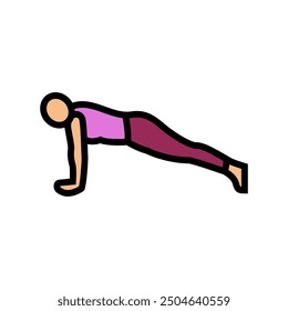 plank pose phalakasana yoga color icon vector. plank pose phalakasana yoga sign. isolated symbol illustration