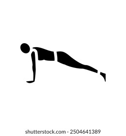 plank pose phalakasana yoga glyph icon vector. plank pose phalakasana yoga sign. isolated symbol illustration