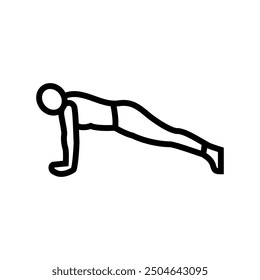 plank pose phalakasana yoga line icon vector. plank pose phalakasana yoga sign. isolated contour symbol black illustration