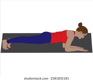 Plank pose yoga exercise vector
