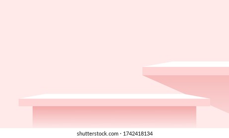 Putz-Regal an der Wand rot pastellfarben weich