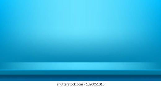 Plank Table Light Blue On Wall Room For Background, Blue Backdrop, Copy Space For Advertise Product Display, Table Plank Red Front View, Vector