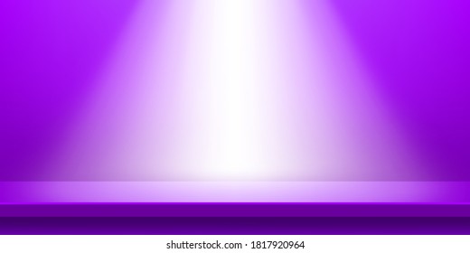 plank table purple and light shine for background, plank wood violet purple color on wall room, copy space for advertise product display, table plank front view for backdrop