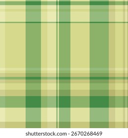Patrón textil de tablón sin costuras, fondo de tela masculina a cuadros. Vector a cuadros tartán textura dormitorio en paleta de colores verde y amarillo.