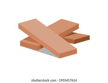 Plank wood stack. Simple flat illustration.