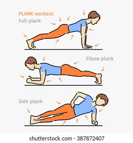 Plank Workout Woman Making Perfect Body Stock Vector (Royalty Free ...