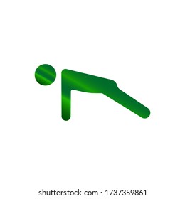 Plank yoga pose icon. Flat vector graphic in White background.