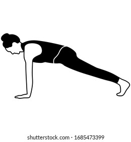 Plank Yoga Pose Illustration Icon