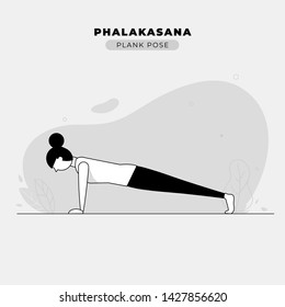 Plank Yoga Pose Vector Illustration