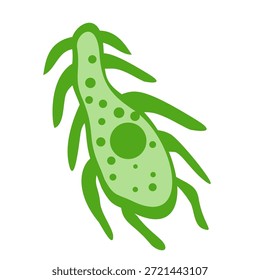 Ilustración vectorial de dibujos animados de plancton. Plancton fitoplancton.Ilustración vectorial plancton sobre fondo blanco